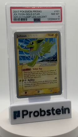 2007 Pokemon Promo World Chmp Leg Ascent Jolteon Gold Star PSA 8 NM-MT - Image 2