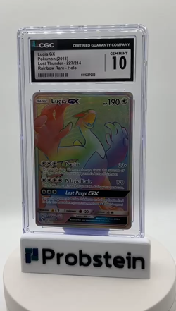 2018 Pokemon Lost Thunder #227/214 Lugia Gx Rainbow Rare Holo CGC 10 GEM MINT - Image 2