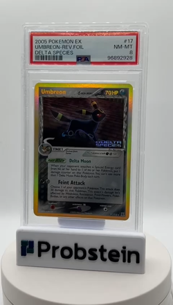 2005 Pokemon Ex Delta Species #17 Umbreon Reverse Foil PSA 8 NM-MT - Image 2