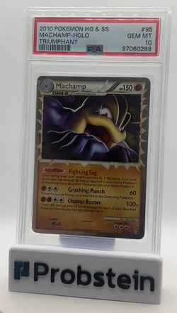 2010 Pokemon HG & SS Triumphant #95 Machamp Holo PSA 10 GEM MINT - Image 2