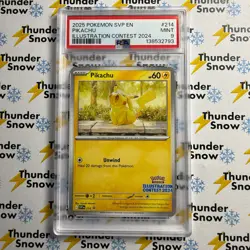 ⚡❄ 2025 Pokemon SVP EN #214 Pikachu Illustration Contest 2024 PSA 9 ⚡ - Image 1