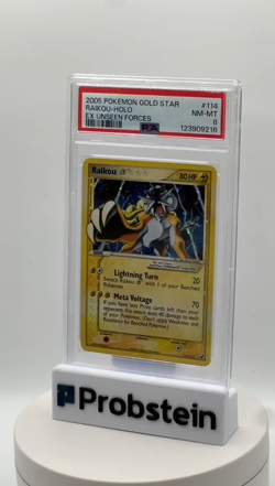 2005 Pokemon Gold Star Ex Unseen Forces #114 Raikou Holo PSA 8 NM-MT - Image 2