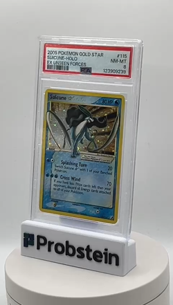 2005 Pokemon Gold Star EX Unseen Forces #115 Suicune Holo PSA 8 NM-MT - Image 2