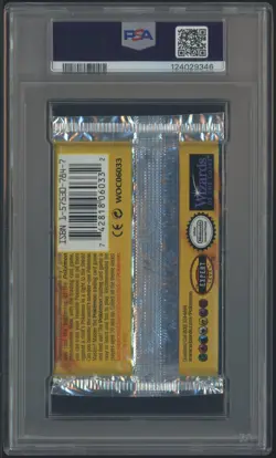 1999 Pokemon Base Set Black Triangle Error Unlimited Charizard Pack Sealed PSA 8 - Image 3