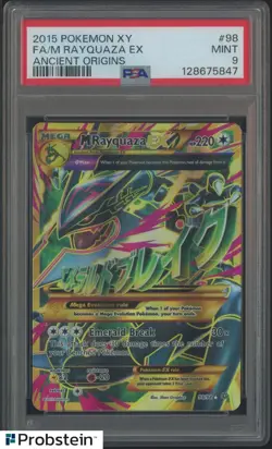 2015 Pokemon XY Ancient Origins #98 M Rayquaza Ex Fa PSA 9 MINT - Image 1