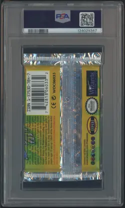 1999 Pokemon Base Set Black Triangle Error Unlimited Venusaur Pack Sealed PSA 8 - Image 3