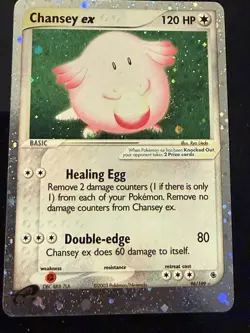 Chansey ex #96/109 Ultra Rare Pokemon EX Ruby And Sapphire & English 2003 LP - Image 3