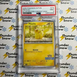 ⚡❄ 2025 Pokemon SVP EN #214 Pikachu Illustration Contest 2024 PSA 9 - Image 1