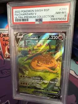 PSA 8 Charizard V SWSH 260 UPC Promo Alt Art Pokemon Card - Image 2