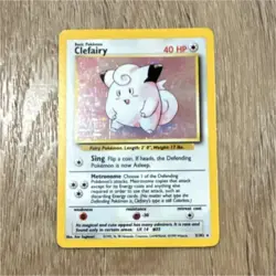 Pokemon Clefairy Base Set Holo Rare Card 5/102 40 HP English 1999 TCG - Image 1