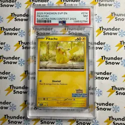 ⚡❄ 2025 Pokemon SVP EN #214 Pikachu Illustration Contest 2024 PSA 7 - Image 1