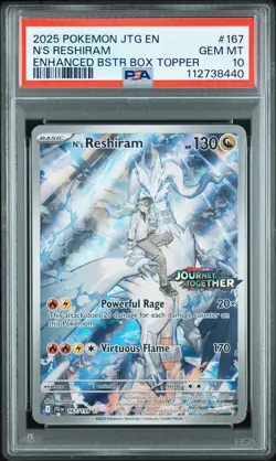 2025 POKEMON JTG EN-JOURNEY TOGETHER #167 N'S RESHIRAM PSA 10 - Image 1