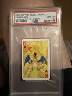 1999 BICYCLE POKEMON MINI PLAYING CARDS GREEN DECK CHARIZARD PSA 10 - Image 1