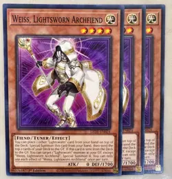 Yugioh! 3x Weiss, Lightsworn Archfiend LEDE-EN024 Common 1st Ed NM - Image 1