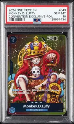 2024 ONE PIECE PROMOS CONVENTION EXCLUSIVE-FOIL #043 MONKEY D. LUFFY PSA 10 - Image 1