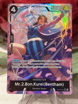 Mr.2 Bon.Kurei (Bentham) One piece TCG OP14-091 Alternate Art Azure Sea’s Seven - Image 1