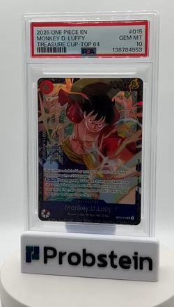 2025 One Piece EN Treasure Cup Top 64 #015 Monkey D. Luffy PSA 10 POP 15 - Image 2
