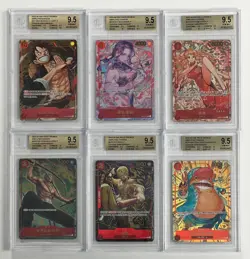 2022-24 One Piece Promo Chinese 1st Anniversary Luffy Team Set BGS 9.5 Nami Zoro - Image 1