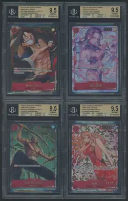2022-24 One Piece Promo Chinese 1st Anniversary Luffy Team Set BGS 9.5 Nami Zoro - Image 3