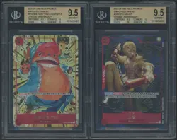 2022-24 One Piece Promo Chinese 1st Anniversary Luffy Team Set BGS 9.5 Nami Zoro - Image 5