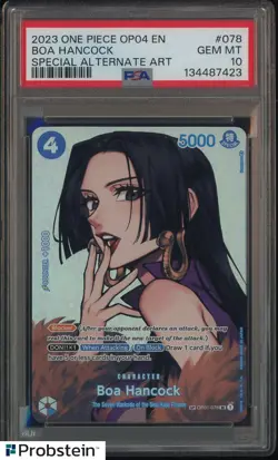 2023 One Piece OP04 Special Alternate Art #078 Boa Hancock PSA 10 GEM MINT - Image 1