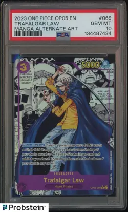 2024 One Piece PRB-01 EN Manga Alternate Art #069 Trafalgar Law PSA 10 GEM MINT - Image 1