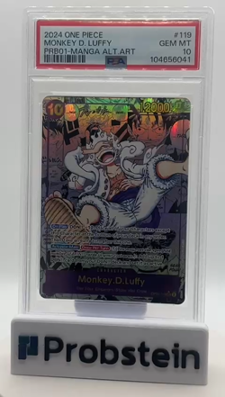 2024 One Piece PRB01 Manga Alt Art #119 Monkey D. Luffy PSA 10 GEM MINT - Image 2