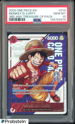 2025 One Piece EN 3rd Anniversary Treasure CP Pack #014 Monkey D. Luffy PSA 10 - Image 1