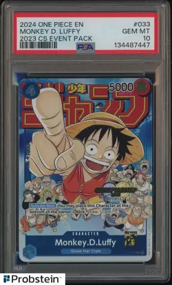 2024 One Piece English #033 Monkey D. Luffy 2023 CS Event Pack PSA10 GEM MINT - Image 1