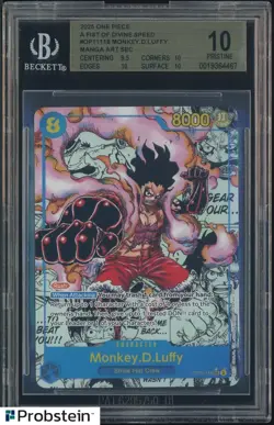 2025 One Piece OP11 EN Fist of Divine Speed Manga Art #118 Monkey D Luffy BGS 10 - Image 1