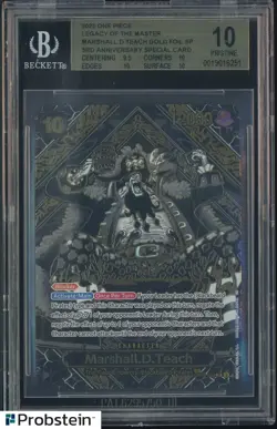 One Piece CCG Marshall.D.Teach 3rd Ann. Special Gold OP09-093 BGS 10 PRISTINE - Image 1
