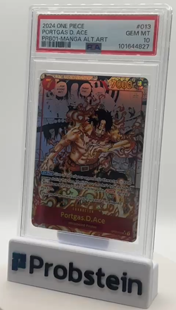2024 One Piece PRB01 EN Manga Alternate Art #013 Portgas D. Ace PSA 10 GEM MINT - Image 2