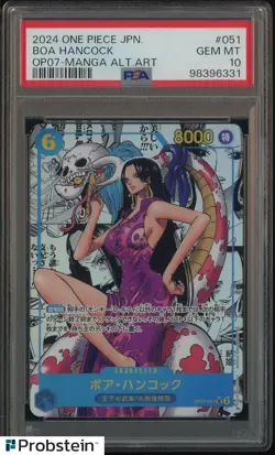 2024 One piece OP07 Japanese Manga Alternate Art #051 Boa Hancock PSA 10 - Image 1