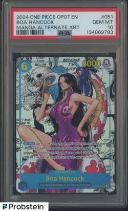 2024 One Piece OP07 EN Manga Alternate Art #051 Boa Hancock PSA 10 GEM MINT - Image 1