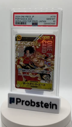 2024 One Piece Japanese Serialized Top Prize Japan #119 Portgas D. Ace PSA 10 - Image 2