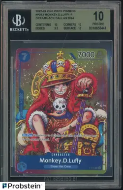 2024 One Piece EN Dallas Convention Exclusive Foil #043 Monkey D. Luffy BGS 10 - Image 1