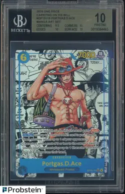 2025 One Piece Carrying on His Will OP13-119 Portgas D Ace Manga BGS 10 PRISTINE - Image 1
