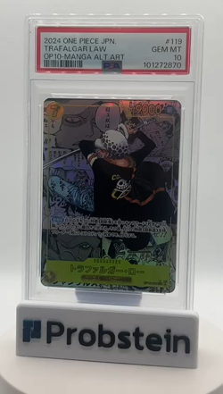 2025 One Piece OP10 JPN Manga Alternate Art #119 Trafalgar Law PSA 10 GEM MINT - Image 2