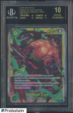 2024 One Piece Wings of Captain OP06118 Roronoa Zoro Foil BGS 10 BLACK LABEL - Image 1
