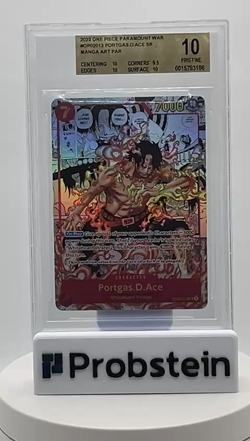 2023 One Piece Paramount War OP02013 Portgas D. Ace Manga Art BGS 10 PRISTINE - Image 2