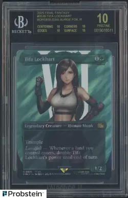 2025 Final Fantasy Borderless Surge Foil #0536 Tifa Lockhart BGS 10 BLACK LABEL - Image 1