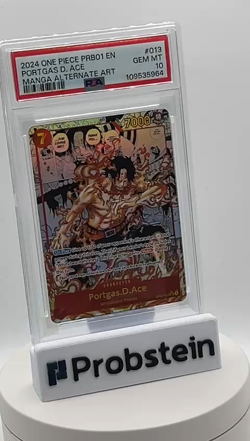 2024 One Piece PRB01 EN Manga Alternate Art #013 Portgas D. Ace PSA 10 GEM MINT - Image 2