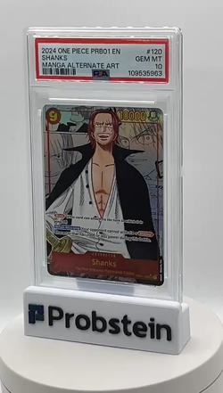 2024 One Piece PRB01 EN Manga Alternate Art #120 Shanks PSA 10 GEM MINT - Image 2