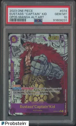 2024 One Piece OP-05 EN Manga Alternate Art #074 Eustass "Captain" Kid PSA 10 - Image 1