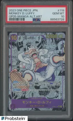 2023 One Piece Japanese OP-05 Manga Alternate Art #119 Monkey D Luffy PSA 10 - Image 1