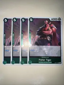 OP07-032 Fisher Tiger X4 Playset Rare Foil English One Piece TCG Card Game CCG - Image 1