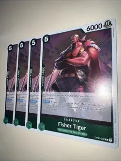 OP07-032 Fisher Tiger X4 Playset Rare Foil English One Piece TCG Card Game CCG - Image 3