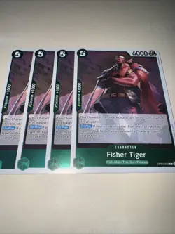 OP07-032 Fisher Tiger X4 Playset Rare Foil English One Piece TCG Card Game CCG - Image 4