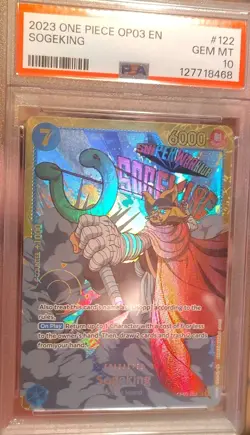 One Piece CCG Sogeking OP03 122 Character Full Art Foil PSA 10 English Card - Image 1