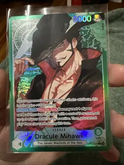 One Piece CCG Dracule Mihawk - OP14-020 (Alt Art) - The Azure Sea's Seven (OP14) - Image 1